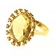 Anello Donna Oro Giallo 18 KT Carati Ct 750 Gr 7,60 Zirconi Taglio Brillante