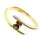 ANELLI ORO GIALLO - Anello Donna Oro Giallo Bianco 18 KT Carati Ct  750 Gr 3,70 Zaffiro 0.,20 Ct