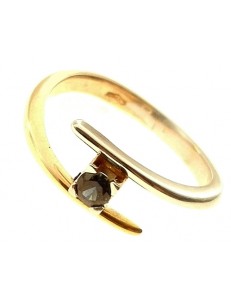 Anello Donna Oro Giallo Bianco 18 KT Carati Ct  750 Gr 3,70 Zaffiro 0.,20 Ct