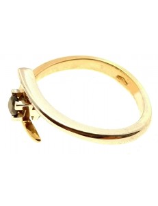 ANELLI ORO GIALLO - Anello Donna Oro Giallo Bianco 18 KT Carati Ct  750 Gr 3,70 Zaffiro 0.,20 Ct