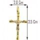 Foto misure Pendente Croce Uomo Donna Oro Giallo Bianco 18 Kt Carati Ct 750 