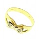 ANELLO FIOCCO - Oro Giallo 18 KT Carati Ct 750 Gr Zirconi Taglio Brillante