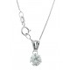 COLLANA PUNTO LUCE - Catenina Pendente Donna Oro Bianco 18 Kt Carati Ct 750