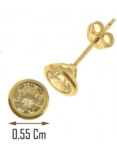 ORECCHINI PUNTO LUCE - Solitari Oro Giallo 18 kt Carati Ct 750