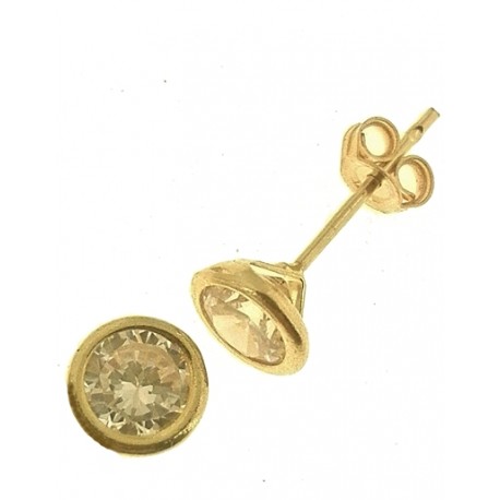 ORECCHINI PUNTO LUCE - Solitari Oro Giallo 18 kt Carati Ct 750