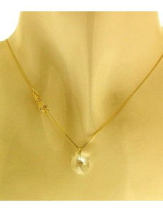 Collana Catenina Cristalli della Fortuna Donna Oro Giallo 18 Kt Carati Ct 750 1,10Gr