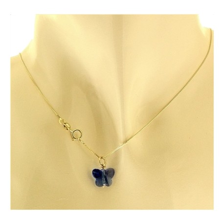 Collana Della Fortuna oro Giallo Donna 18 Kt Carati Ct 750 Farfalla