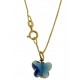 Collana Della Fortuna oro Giallo Donna 18 Kt Carati Ct 750 Farfalla