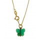 Collana Della Fortuna oro Giallo Donna 18 Kt Carati Ct 750 Farfalla