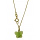 Collana Della Fortuna oro Giallo Donna 18 Kt Carati Ct 750 Farfalla