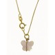 Collana Della Fortuna oro Giallo Donna 18 Kt Carati Ct 750 Farfalla