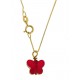 Collana Della Fortuna oro Giallo Donna 18 Kt Carati Ct 750 Farfalla