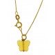 Collana Della Fortuna oro Giallo Donna 18 Kt Carati Ct 750 Farfalla