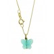 Collana Della Fortuna oro Giallo Donna 18 Kt Carati Ct 750 Farfalla