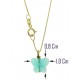 Collana Della Fortuna oro Giallo Donna 18 Kt Carati Ct 750 Farfalla