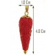 PENDENTE CORNETTO - Corno Donna Oro Giallo 18 Kt Carati Ct 750