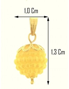 PENDENTE NESPOLINA GIALLA - Donna Ragazza Oro Giallo 18 Kt Carati Ct 750