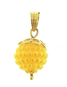 PENDENTE NESPOLINA GIALLA - Donna Ragazza Oro Giallo 18 Kt Carati Ct 750