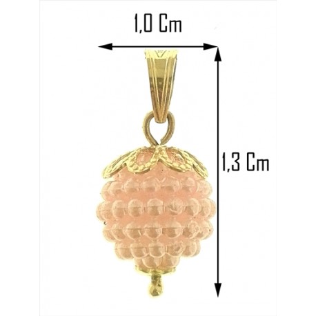 FOTO MISURE COLLANA NESPOLINA ROSA - Donna Oro Giallo 18 kt Carati Ct 750