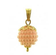 Ciondolo Pendente Rosa Donna Ragazza Oro Giallo 18 Kt Carati Ct 750 0,85 Gr
