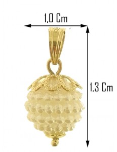 PENDENTE NESPOLINA BIANCA - Donna Oro Giallo 18 Kt Carati Ct 750