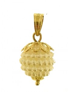 PENDENTE NESPOLINA BIANCA - Donna Oro Giallo 18 Kt Carati Ct 750