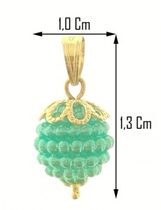 PENDENTE NESPOLINA TURCHESE - Donna Oro Giallo 18 Kt Carati Ct 750