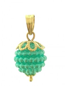 PENDENTE NESPOLINA TURCHESE - Donna Oro Giallo 18 Kt Carati Ct 750