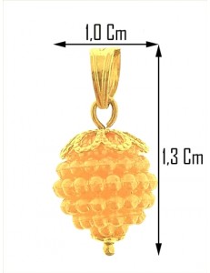 PENDENTE NESPOLINA ARANCIONE - Donna Oro Giallo 18 Kt Carati Ct 750