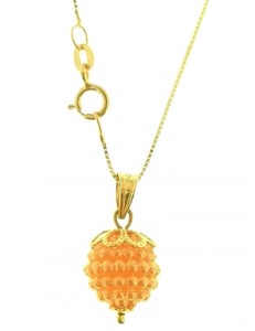 COLLANA NESPOLINA ARANCIONE - e Donna Oro Giallo 18 kt Carati Ct 750 