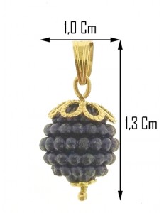 FOTO MISURE PENDENTE NESPOLINA VIOLA SCURO - Donna Oro Giallo 18 Kt Carati Ct 750