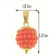 FOTO MISURE PENDENTE NESPOLINA ROSSA - Donna Oro Giallo 18 Kt Carati Ct 750