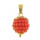 PENDENTE NESPOLINA ROSSA - Donna Oro Giallo 18 Kt Carati Ct 750