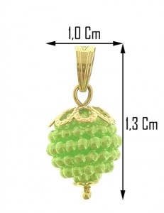 PENDENTE VERDE LIME - Donna Oro Giallo 18 Kt Carati Ct 750