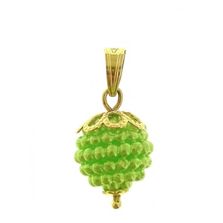 PENDENTE VERDE LIME - Donna Oro Giallo 18 Kt Carati Ct 750