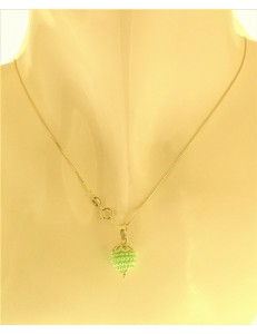 COLLANA NESPOLINE VERDE LIME - Donna Oro Giallo 18 kt Carati Ct 750