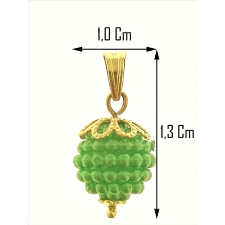 FOTO MISURE COLLANA NESPOLINA VERDE - Donna Oro Giallo 18 kt Carati Ct 750
