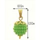 FOTO MISURE PENDENTE NESPOLINA VERDE - Donna Oro Giallo 18 Kt Carati Ct 750