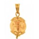 Ciondolo Pendente Cristallo Rosa Oro Donna Oro Giallo 18 Kt Carati Ct 750 1,8 Gr