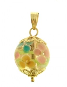 PENDENTE VETRO DI MURANO FIORI - Donna Oro Giallo 18 Kt Carati Ct 750