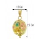 FOTO MISURE PENDENTE VETRO DI MURANO FIORI - Donna Oro Giallo 18 Kt Carati Ct 750