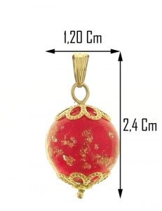 PENDENTE VETRO DI MURANO FOGLIA ORO - Oro Donna Oro Giallo 18 Kt Carati Ct 750