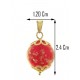 FOTO MISURE COLLANA VETRO DI MURANO ROSSO - Donna Oro Giallo 18 kt Carati Ct 750