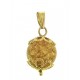 PENDENTE FOGLIA ORO - Donna Oro Giallo 18 Kt Carati Ct 750 1,20 Gr