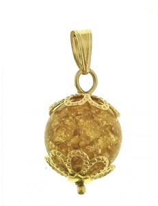 PENDENTE FOGLIA ORO - Donna Oro Giallo 18 Kt Carati Ct 750 1,20 Gr