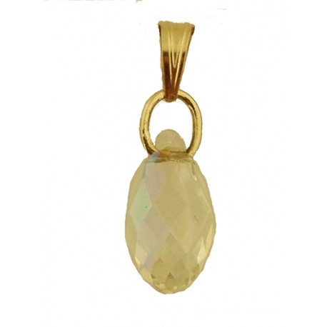 FOTO MISURE CIONDOLO GOCCIA - Pendente Donna Ragazza Oro Giallo 18 Kt Carati Ct 750