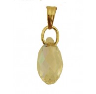 FOTO MISURE CIONDOLO GOCCIA - Pendente Donna Ragazza Oro Giallo 18 Kt Carati Ct 750