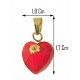 PENDENTE CUORE - 8 colori oro Giallo Donna 18 Kt Carati Ct 750 0,7Gr