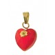 PENDENTE CUORE ROSSO - 8 colori oro Giallo Donna 18 Kt Carati Ct 750 0,7Gr