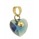 PENDENTE CUORE BLU - 8 colori oro Giallo Donna 18 Kt Carati Ct 750 0,7Gr